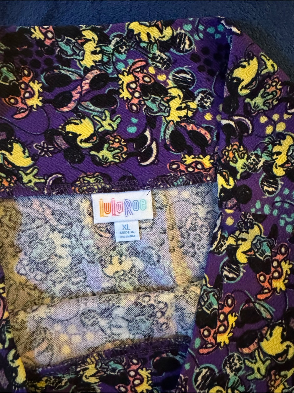 LuLaRoe Purple Multicolor Patterned Pencil Skirt - Picture 2 of 4